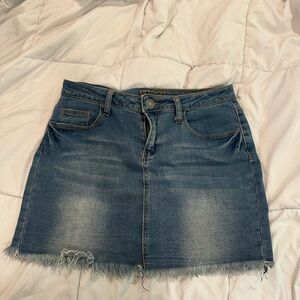 Rue21 Distressed Blue Denim Mini Skirt